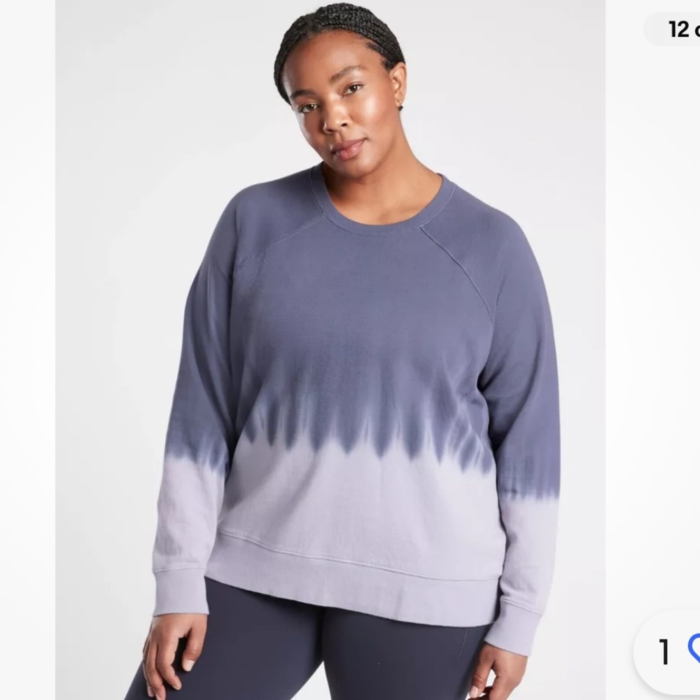 Athleta Sundown Dip Dye Sweatshirt, Medieval Violet SIZE 2X    #657662